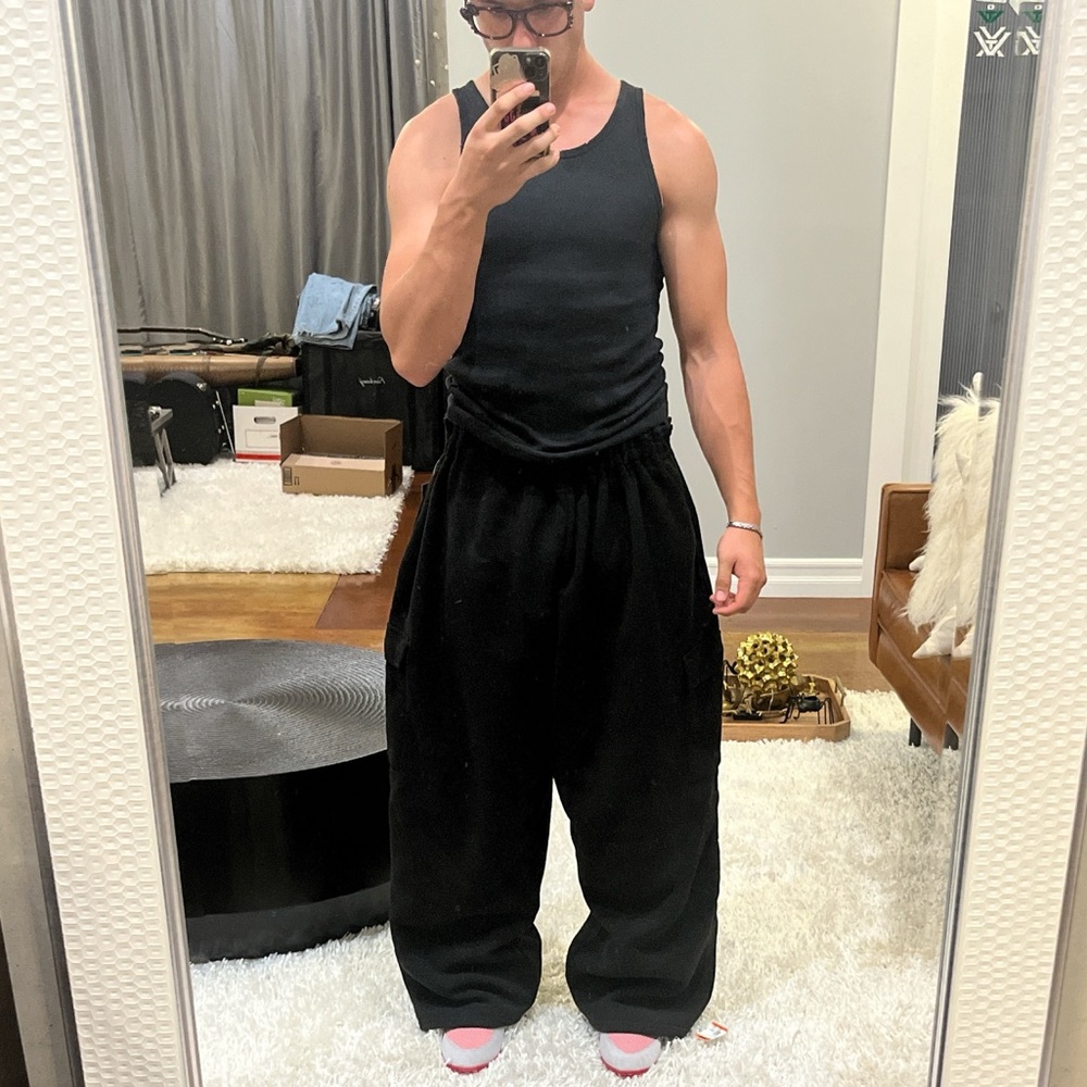 Super Baggy Highland Outfitters Black Cargo Sweats